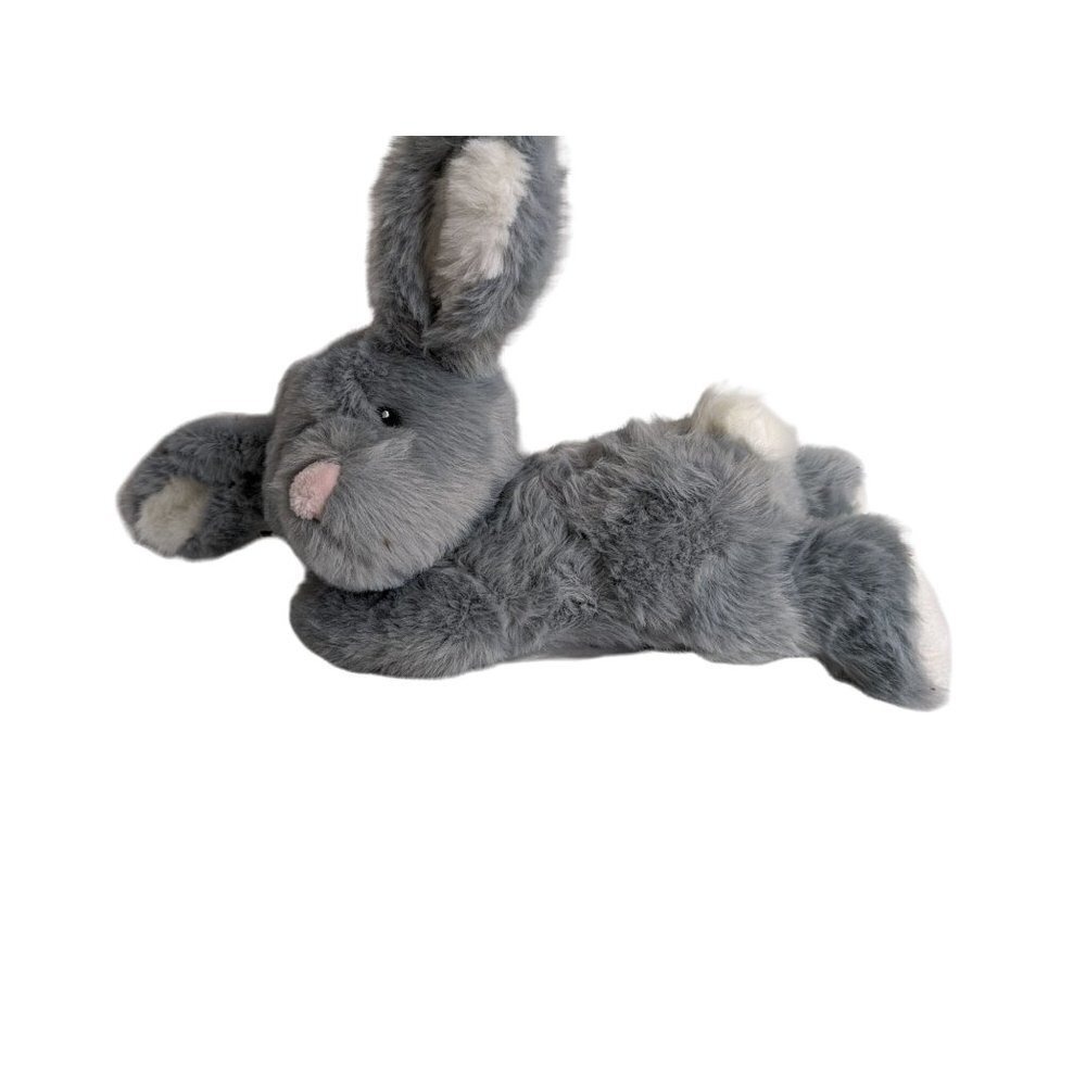 Little Miracles Gray Bunny Rabbit Plush Stuffed Animal Floppy 12 Inch Gray White